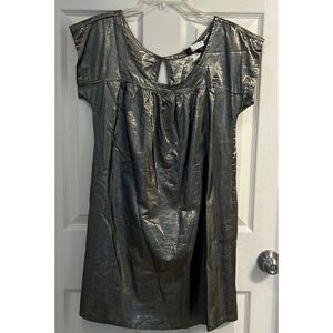 LaRok Shift Dress Women's Size Medium Gold‎ Shimmer Short Sleeve